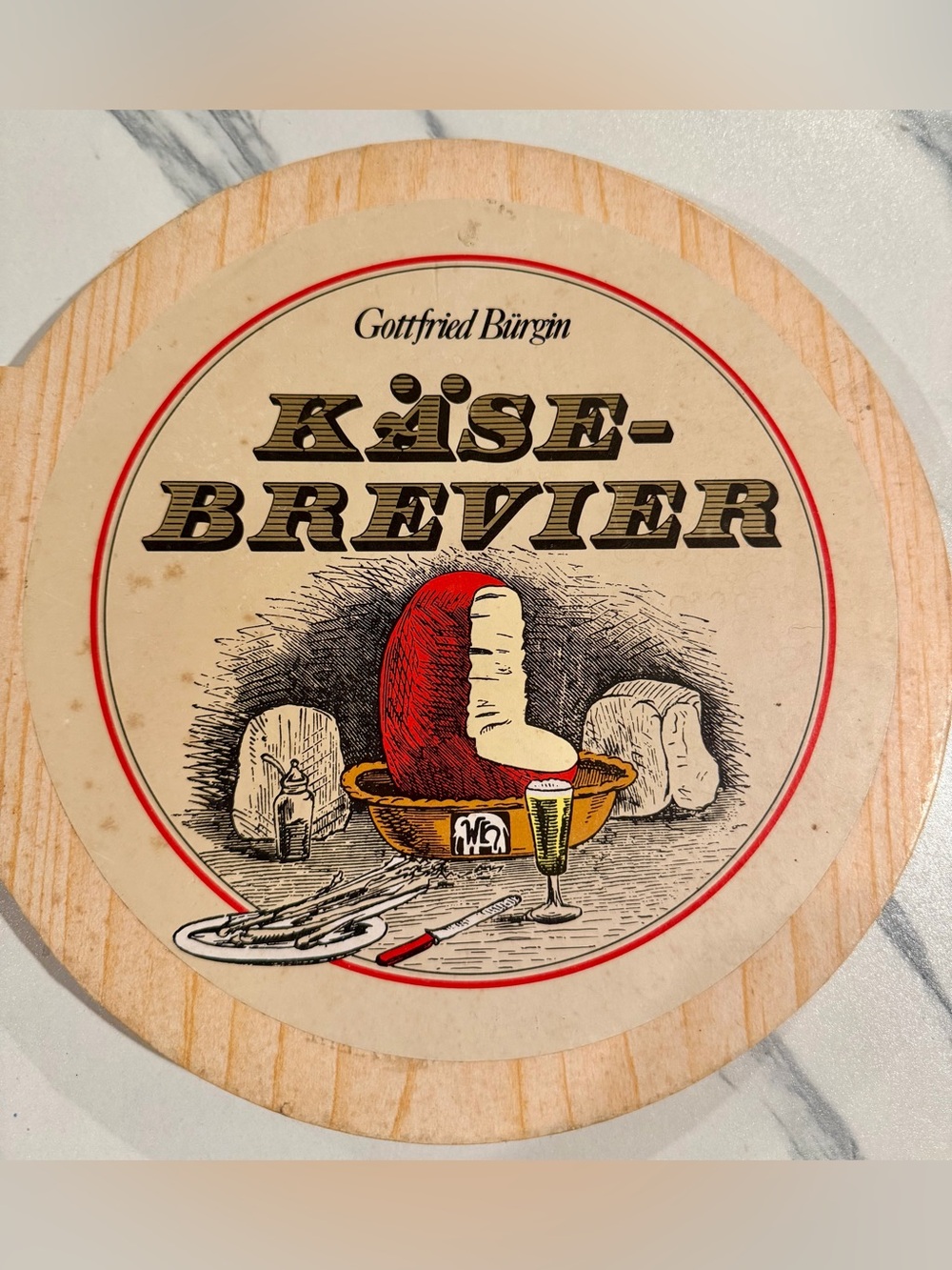 1979 Käse-Brevier Cheese Cookbook Gottfried Bürgin Die-Cut Cheese Wheel German